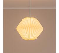 Astrid Geometric Origami Hexagon Paper Pleated Easy Fit Lamp Shade with LED Bulb ValueLights White One Size