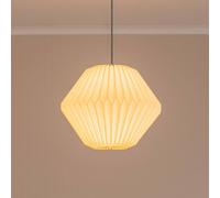 Valuelights Astrid Geometric Origami Hexagon Paper Pleated Easy Fit Lamp Shade With Led Bulb In White White One Size