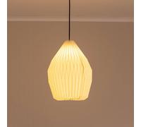 Valuelights Astrid Geometric Origami Teardrop Paper Pleated Easyfit Lamp Shade With Led Bulb In White White One Size