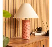 Valuelights Athena Ceramic Coral Mermaid Shell Scallop Bedside Table Lamp With Tapered Lampshade - Bulb Included