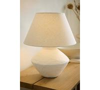 Valuelights Austin White Linen Tapered Shade Distressed Ceramic Table Lamp White