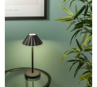 Valuelights Avery Rechargeable Led Portable Table Lamp Warm White Dimmable Touch Light For Living Room Bedroom - Black