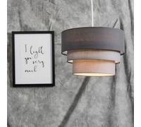 ValueLights Aztec Grey Shades Three Tier Easy Fit Ceiling Lamp Shade with Bulb in Dark Grey ValueLights Dark Grey