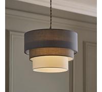 ValueLights Aztec Three Tier Drop Easy Fit Fabric Ceiling Pendant Light Lamp Shade in Grey ValueLights Grey