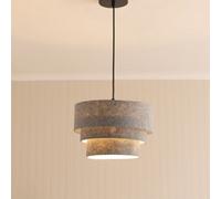 MiniSun | Round Modern 3 Tier Fabric Ceiling Pendant Light Shade in Felt | Pendant Lights, Home Décor & Improvement Essential | Includes 10W GLS Bulb | 30cm Shade Width