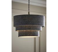 Valuelights Aztec Felt Three Tier Easy Fit Ceiling Pendant Lamp Shade With Bulb In Grey Grey