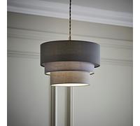 ValueLights Aztec Grey Shades Three Tier Easy Fit Ceiling Pendant Light Lamp Shade in Dark Grey ValueLights Dark Grey