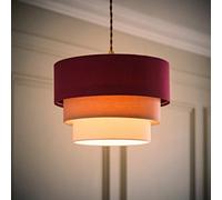 Valuelights Aztec Plum Three Tier Easy Fit Ceiling Pendant Lamp Shade And Bulb