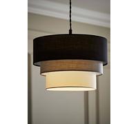 ValueLights Aztec Three Tier Drop Easy Fit Fabric Ceiling Pendant Light Lamp Shade in Black ValueLights Black