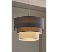 ValueLights Aztec Three Tier Drop Easy Fit Fabric Ceiling Pendant Light Lamp Shade in Grey ValueLights Grey