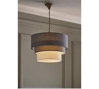 ValueLights Aztec Three Tier Drop Easy Fit Fabric Ceiling Pendant Light Lamp Shade in Grey ValueLights Grey