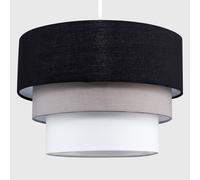ValueLights Aztec Three Tier Easy Fit Fabric Ceiling Pendant Lamp Shade with Bulb in Black ValueLights Black