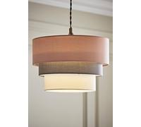 ValueLights Aztec Three Tier Easy Fit Fabric Ceiling Pendant Lamp Shade with Bulb in Pink ValueLights Pink