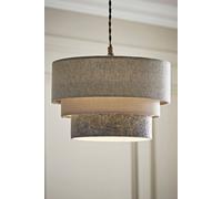 Valuelights Aztec Three Tier Herringbone & Felt Easy Fit Ceiling Light Lamp Shade In Grey Grey