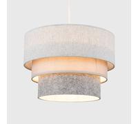 MiniSun | Round Modern 3 Tier Fabric Ceiling Pendant Light Shade in Herringbone | Pendant Lights, Home Décor & Improvement Essential