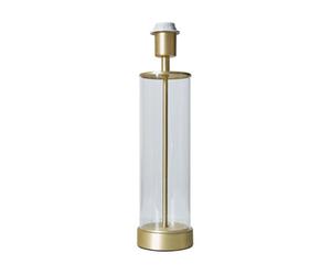 Valuelights Balan Contemporary Matt Gold And Clear Tube Table Lamp Base