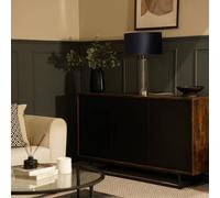 ValueLights | Clear Tube and Brushed Chrome Metal Bedside Table Lamp with a Black Velvet Shade | Table Lamps, Home Décor & Improvement Essential | Included LED Bulb