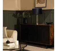 ValueLights | Clear Tube and Brushed Chrome Metal Bedside Table Lamp with a Black Velvet Shade | Table Lamps, Home Décor & Improvement Essential | Included LED Bulb