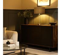 Balan Glass and Brushed Chrome Table Lamp with Velvet Drum Lamp Shade ValueLights Bottle Green One Size