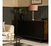 Valuelights Balan Matt Gold Table Lamp With Velvet Drum Lamp Shade And Led Bulb In Mid Grey Mid Grey