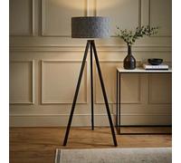 MiniSun | Modern Black Wood Tripod Design Floor Lamp with a Grey Felt Light Shade | Floor Lamps & Torchieres, Home Décor & Improvement Essential