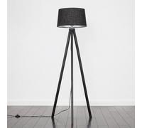 MiniSun | Modern Black Wood Tripod Floor Lamp with a Black Tapered Shade | Floor Lamps & Torchieres, Home Décor & Improvement Essential