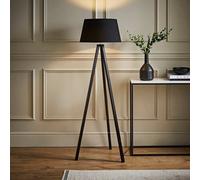 MiniSun | Modern Black Wood Tripod Design Floor Lamp with a Black Tapered Shade | Floor Lamps & Torchieres, Home Décor & Improvement Essential