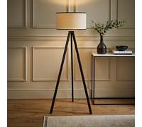 Valuelights Barbro Black Tripod Floor Lamp With Trim Drum Shade
