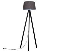 MiniSun | Modern Black Wood Tripod Floor Lamp with a Grey Tapered Shade | Floor Lamps & Torchieres, Home Décor & Improvement Essential