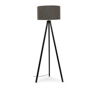 ValueLights | Large Black Wood Tripod Design Floor Lamp with a Charcoal Grey Boucle Shade | Floor Lamps, Home Décor & Improvement Essential