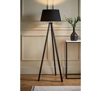 Valuelights Barbro Black Wood Tripod Floor Light Lamp With Xl Taper Shade