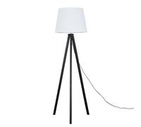 ValueLights Barbro Black Wood Tripod Floor Light Lamp with XL Taper Shade in White ValueLights White