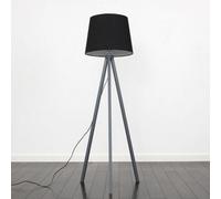 Valuelights Barbro Grey Tripod Floor Lamp With Black Tapered Shade