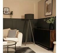 Valuelights Barbro Grey Tripod Floor Lamp With Charcoal Boucle Shade