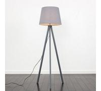 Valuelights Barbro Grey Tripod Floor Lamp With Tapered Shade And Bulb