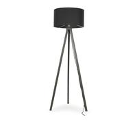 Barbro Grey Wood Tripod Floor Light Lamp with Reni Drum Shade ValueLights Grey One Size