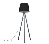 Valuelights Barbro Grey Wood Tripod Floor Light Lamp With Xl Taper Shade In Black Black