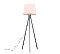 Valuelights Barbro Grey Wood Tripod Floor Light Lamp With Xl Taper Shade In Dusty Pink Dusty Pink One Size