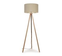 Barbro Light Wood Tripod Floor Light Lamp with Reni Drum Shade ValueLights Natural One Size