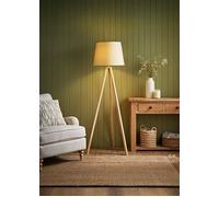 MiniSun | Modern Light Wood Tripod Design Floor Lamp with a Beige Tapered Shade | Floor Lamps & Torchieres, Home Décor, Improvement & Lifestyle Essential