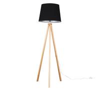 Barbro Light Wood Tripod Floor Light Lamp with XL Taper Shade ValueLights Black One Size