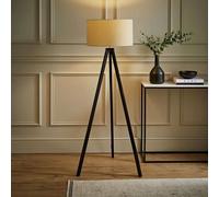 ValueLights Barbro Wooden Tripod Floor Lamp - Black