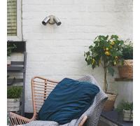Valuelights Barrow Ip44 Rated Stainless Steel Outdoor Garden Twin Wall Spotlight With Led Bulb