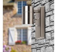 MiniSun | Modern Stainless Steel Dusk to Dawn Sensor Wall Light | Outdoor Wall Lights, Home Décor & Improvement Essential | Includes 5W LED Bulb [6500K Cool White] | Mains Wired