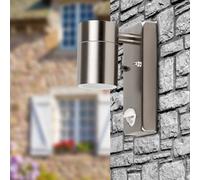 Valuelights Barrow Stainless Steel Outdoor Garden Wall Down Light With Pir Motion Sensor Ip44 Rated With Led Bulb
