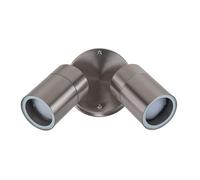 MiniSun | Modern Stainless Steel Twin Wall Spotlight | Outdoor Wall Lights, Home Décor & Improvement Essential | Mains Wired