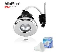 Valuelights Bathroom/shower/soffit Ip65 Polished Chrome Recessed Ceiling Downlight - Includes 5W Led Bulb 6500K Cool White