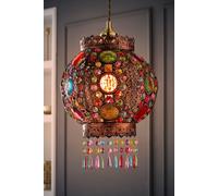 Bazaar Moroccan Jewelled Bronze Easy Fit Ceiling Lamp Shade with Bulb ValueLights Bronze One Size
