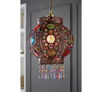 MiniSun | Bazaar Style Chandelier with Multi-Coloured Acrylic Jewel Droplets | Pendant Lights, Home Décor & Improvement Essential | 26cm Shade Width
