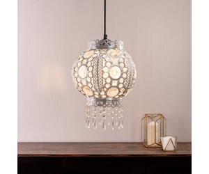 Valuelights Bazaar Moroccan Jewelled Silver Ceiling Lamp Shade And Bulb